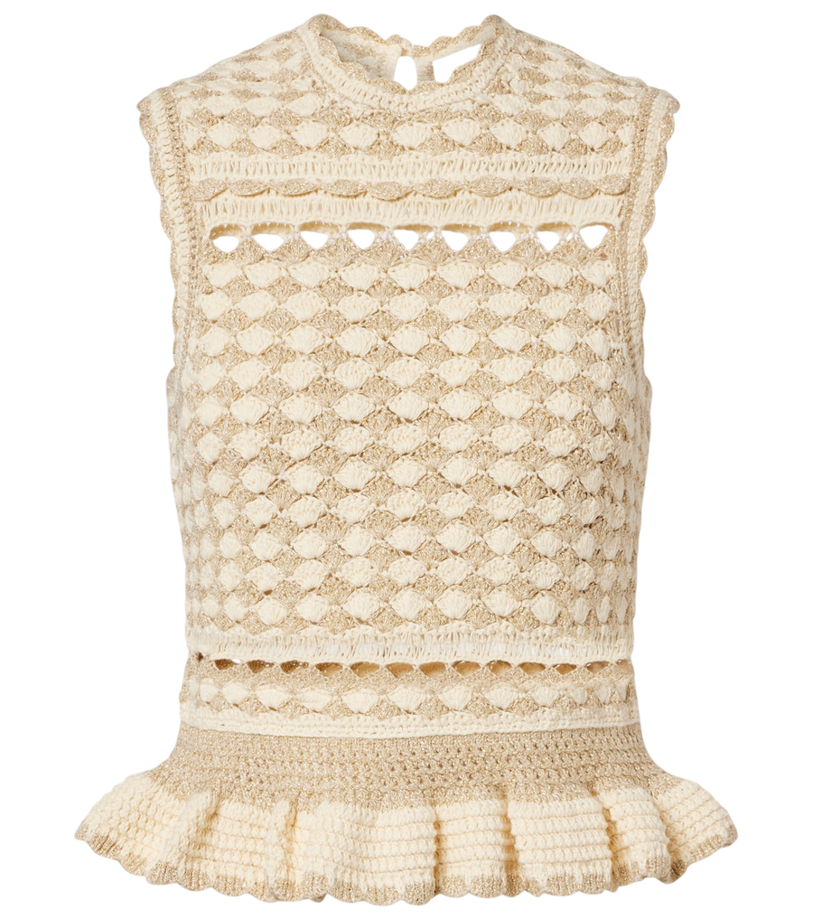 Camiseta sin mangas de crochet en lamé Wanderlust de Zimmermann