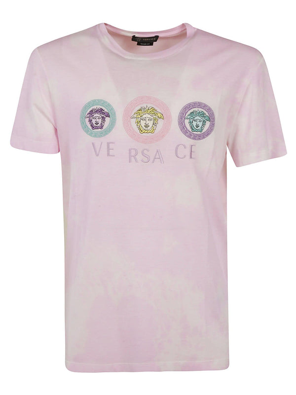 Homme VERSACE MEDUSA LOGO T-SHIRT Rose Clair