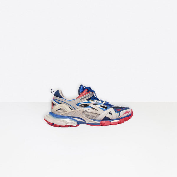 Men Balenciaga Track.2 Sneaker in Beiege/Blue/Red Neoprene
