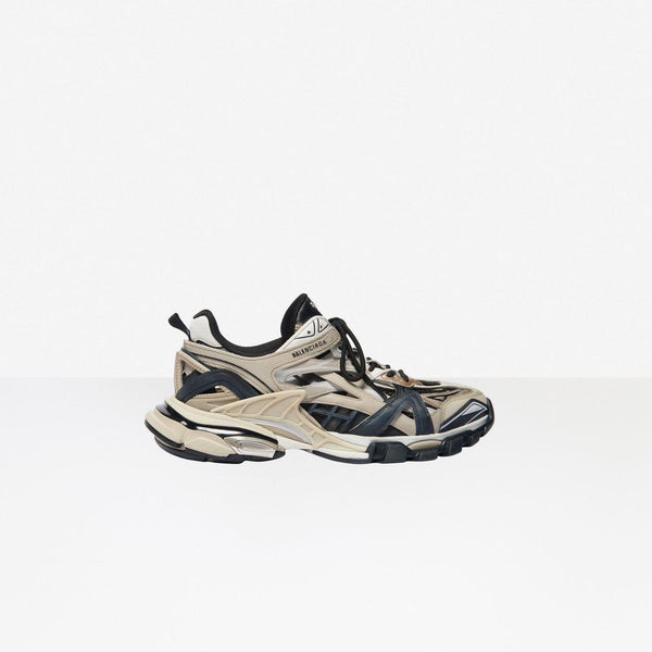 Men Balenciaga Track.2 Sneaker in Beige/Black Neoprene