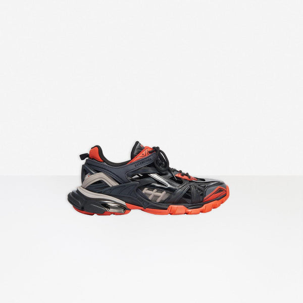 Men Balenciaga Track.2 Sneaker in Black/Red/Grey Neoprene