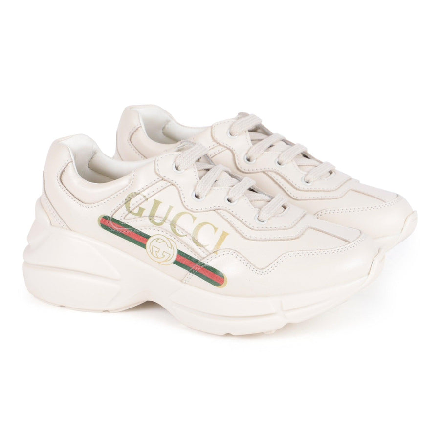 Boy & Girl GUCCI Rhyton Leather Logo Sneakers
