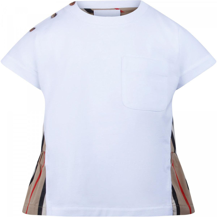 Girl BURBERRY Top with Icon Stripe Detail