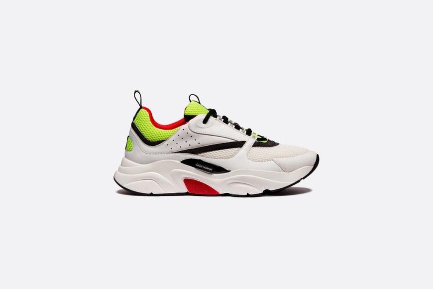 SNEAKER DIOR B22 HOMBRE DE LONA Y BECERRO BLANCO, AMARILLO Y NEGRO