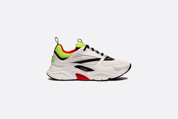 SNEAKER DIOR B22 HOMBRE DE LONA Y BECERRO BLANCO, AMARILLO Y NEGRO