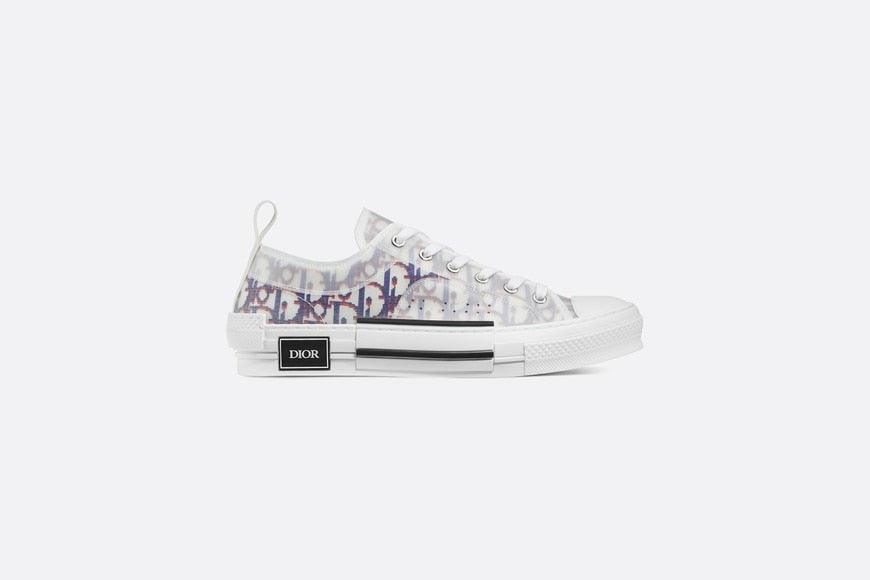 DIOR B23 LOW-TOP SNEAKER IN BLUE & RED DIOR OBLIQUE