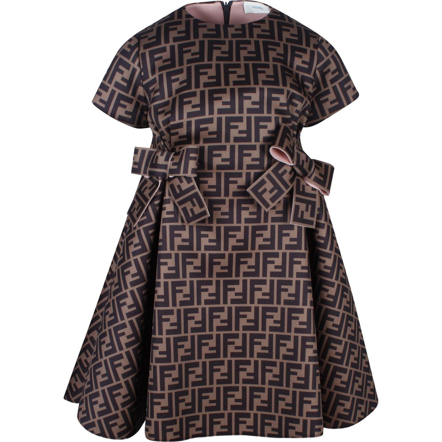 Girl FENDI FF Pretty Bow Dress