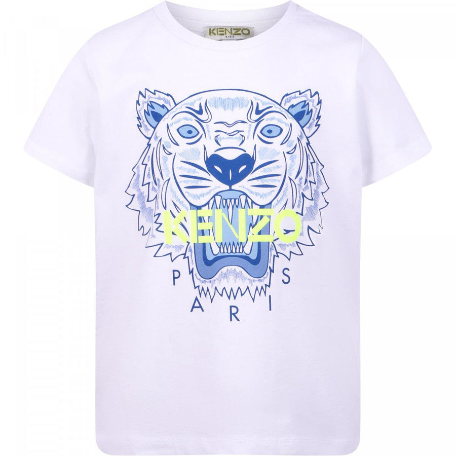 Boy & Girl KENZO KIDS Colorful Tiger T-Shirt in White
