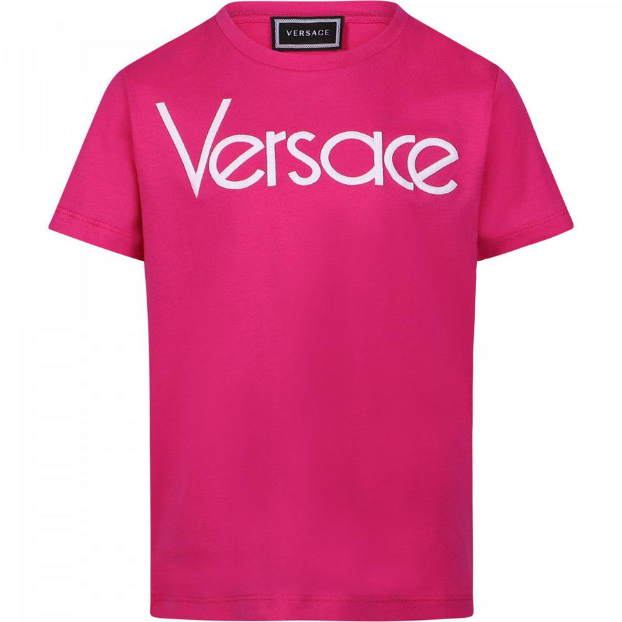 Girl YOUNG VERSACE Logo T-Shirt in Pink