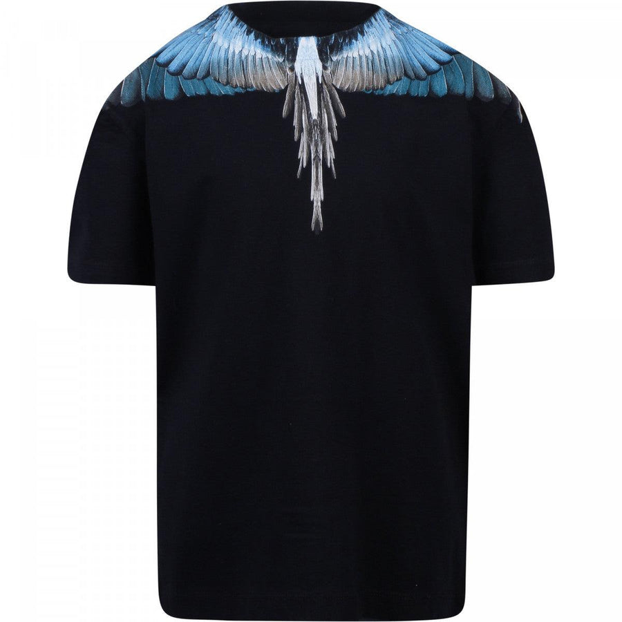 Boy MARCELO BURLON Blue Wings T-Shirt in Black