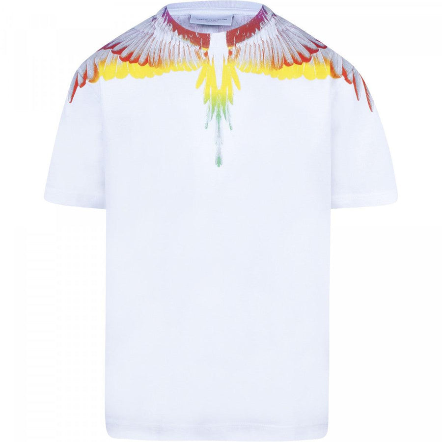 Boy MARCELO BURLON Multicolored Winged T-Shirt in White