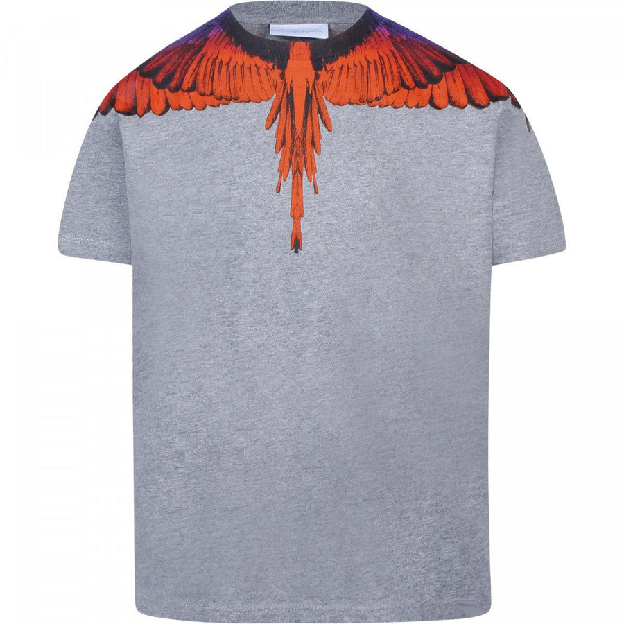 Boy MARCELO BURLON Multicolored Winged T-Shirt in Grey