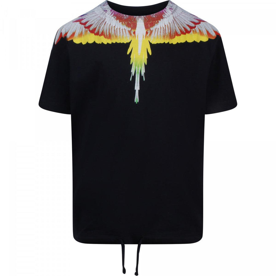 Boy MARCELO BURLON Winged Drawstring T-Shirt in Black