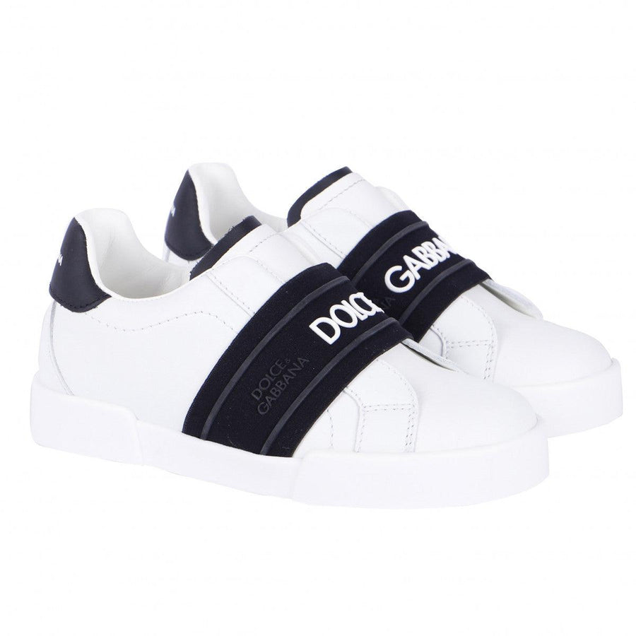 Zapatillas deportivas negras con tiras y logo DOLCE &amp; GABBANA para niño y niña