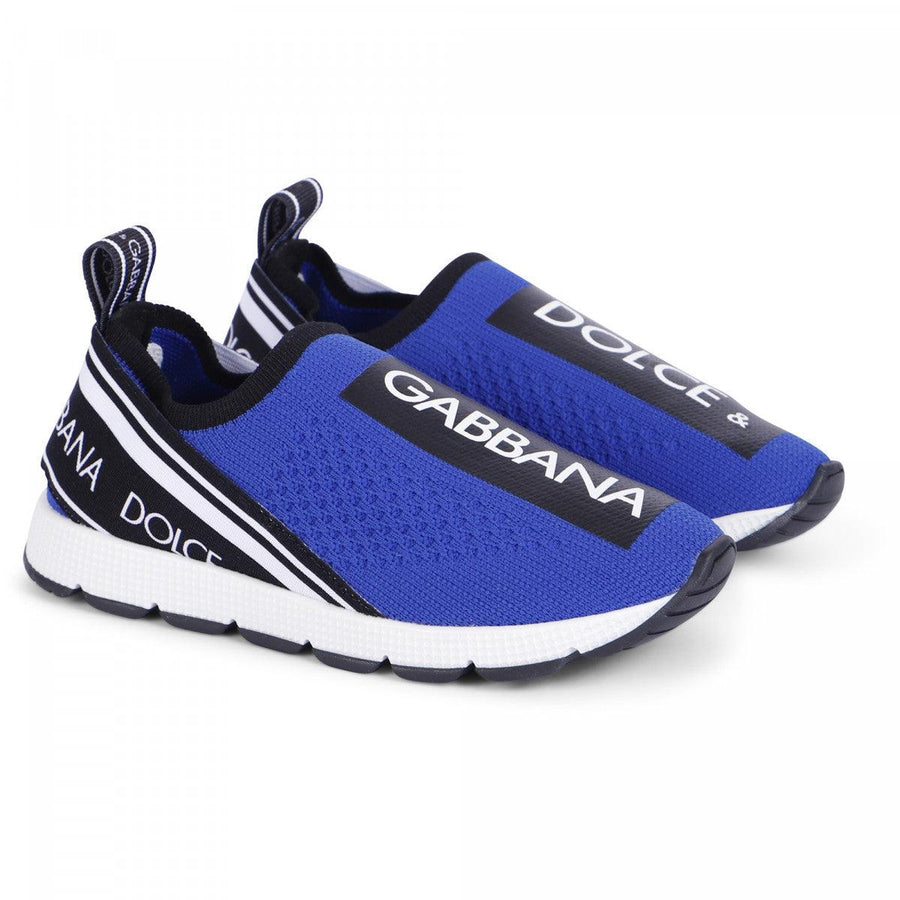 Boy & Girl DOLCE & GABBANA Logo Slip-On Sneakers in Blue