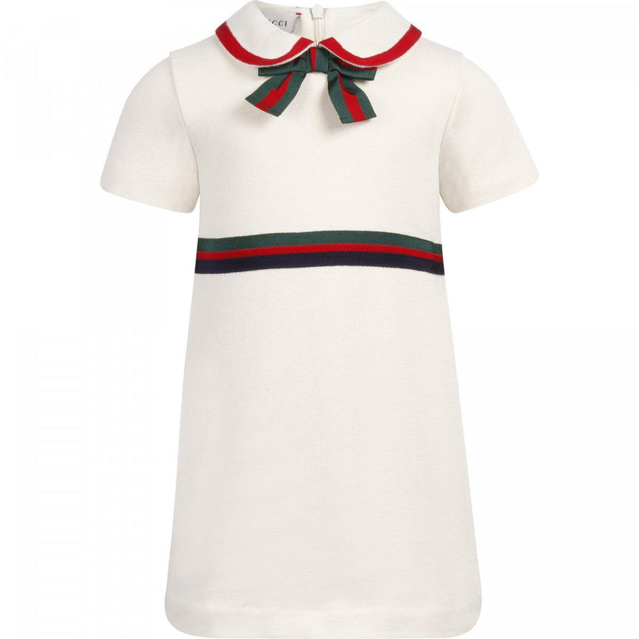 Robe à ruban GUCCI pour fille en blanc ivoire