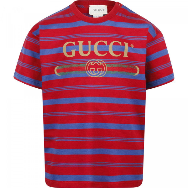 Mono corto a rayas con logo de Gucci para niño