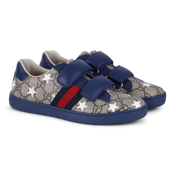 Zapatos Niño GUCCI Logo Estampado en Sneaker Azul Marino