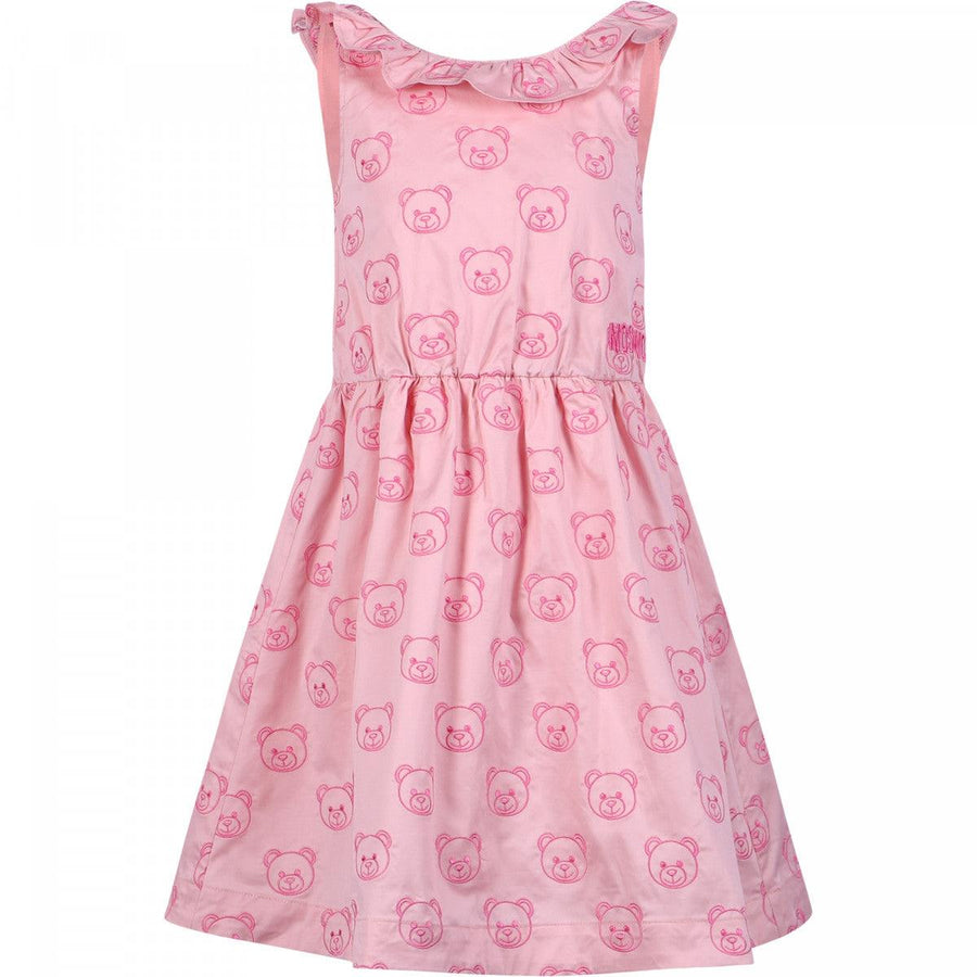 Girl MOSCHINO Teddy Logo Dress in Pink