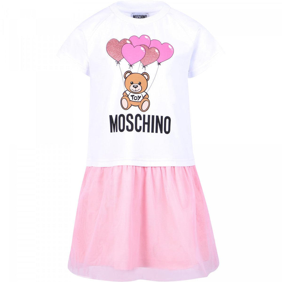 Girl MOSCHINO Logo Tulle Dress in Pink