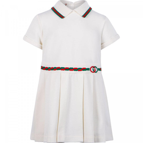 Vestido Niña Logo GUCCI en Blanco Marfil