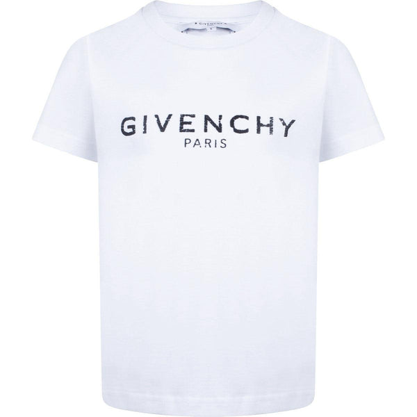 Camiseta GIVENCHY Logo Niño en Blanco