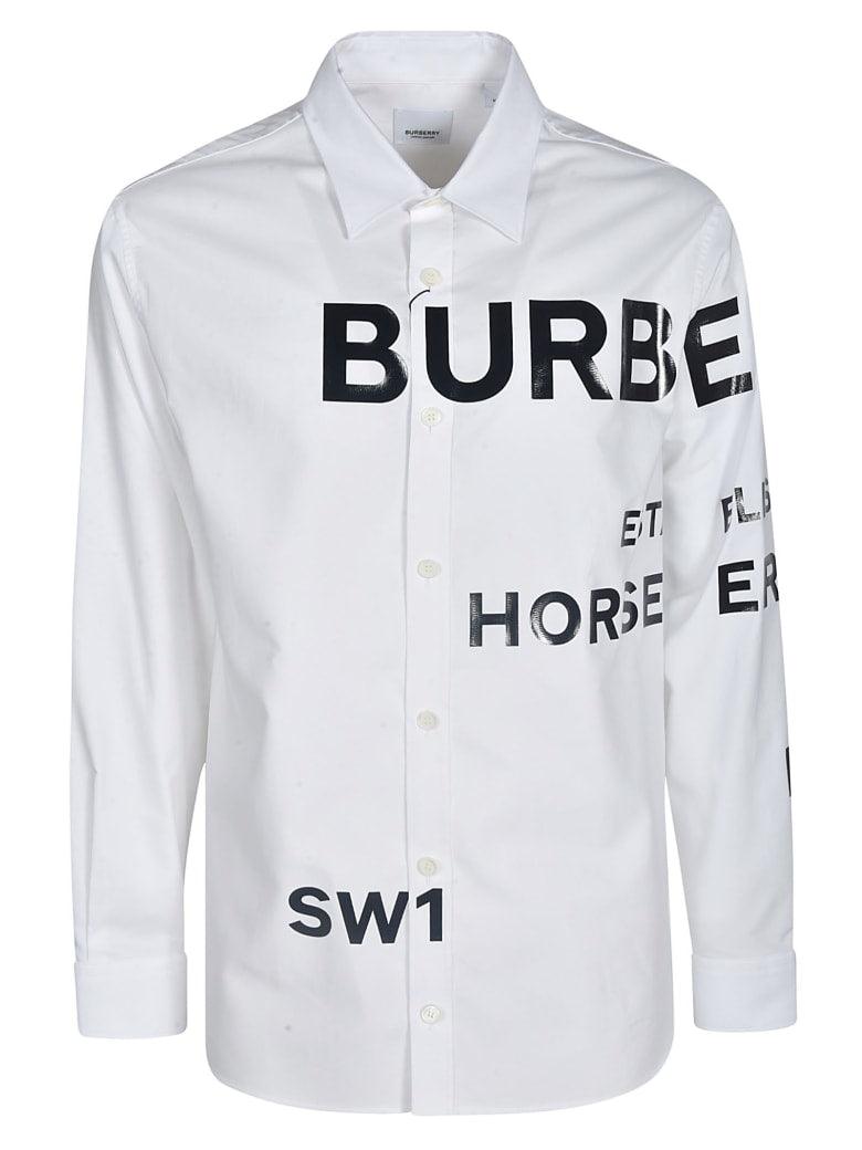 Men BURBERRY WHITE LONG SLEEVE BUTTON UP