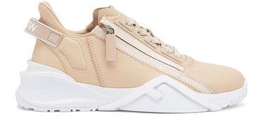 Fendi Flow Baskets basses en cuir beiges