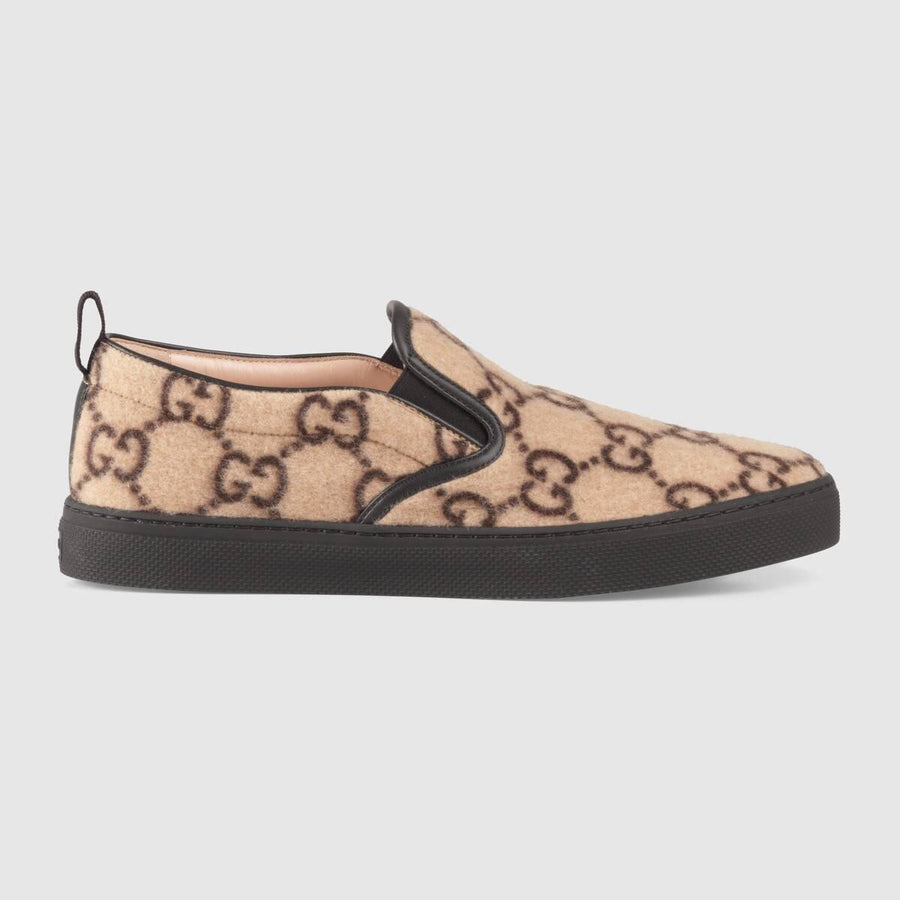 Zapatilla sin cordones de lana Gucci GG para hombre