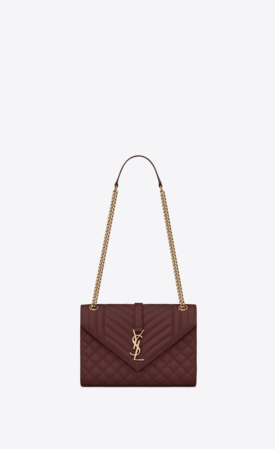 Yves Saint Laurent YSL Enveloppe Medium Bag In Mix Matelasse Grain De Poudre  Embossed Leather