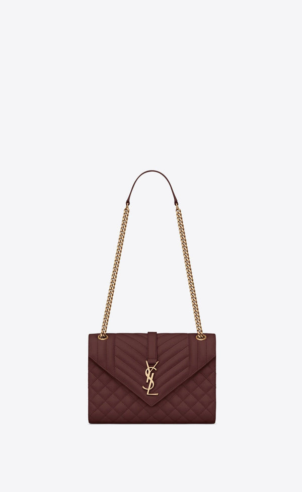 Yves Saint Laurent YSL Enveloppe Medium Bag In Mix Matelasse Grain De Poudre  Embossed Leather