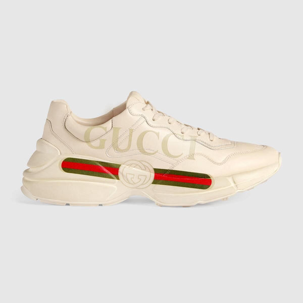 Men Rhyton Gucci logo leather sneaker
