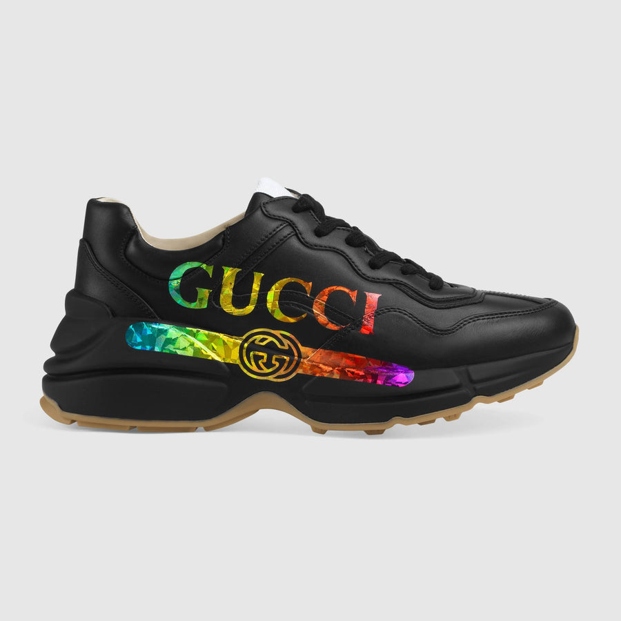 Femme Baskets Gucci Rhyton en cuir avec logo Gucci