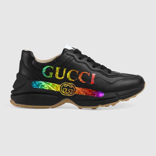 Femme Baskets Gucci Rhyton en cuir avec logo Gucci