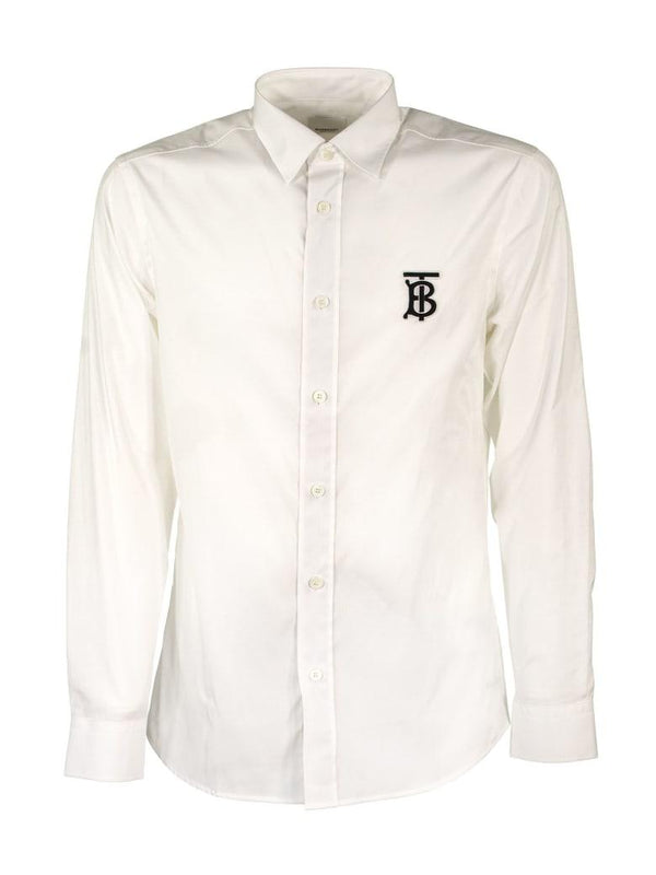 Men BURBERRY MONOGRAM MOTIF STRETCH COTTON POPLIN SHIRT