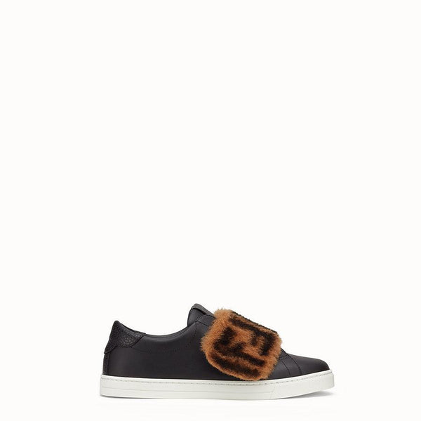 Fendi Sneakers Black leather slip-ons
