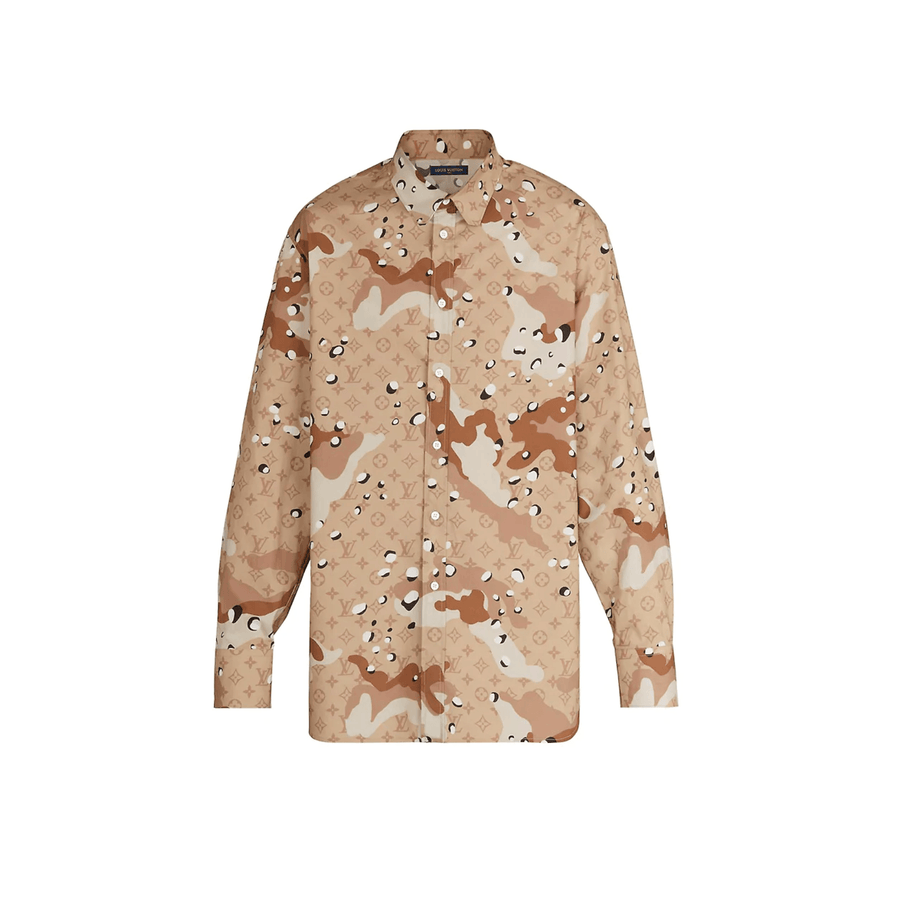 Men Louis Vuitton CAMO DNA SHIRT in Beige