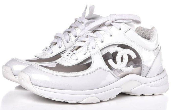 Women Chanel Clear Pvc Sneakers