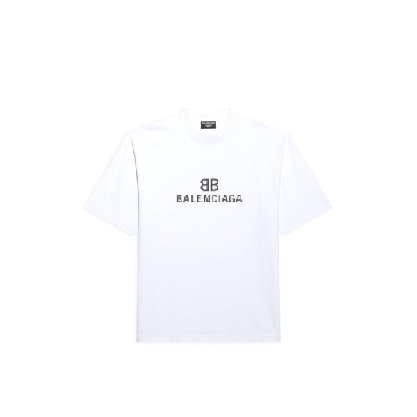 BALENCIAGA BB PIXEL MEDIUM FIT T-SHIRT IN WHITE