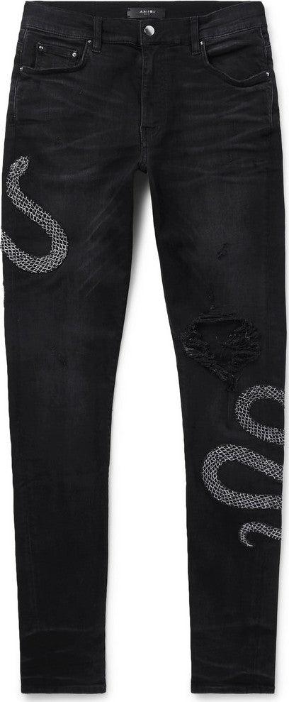 Hombre Vaqueros AMIRI Snake skinny fit de denim elástico