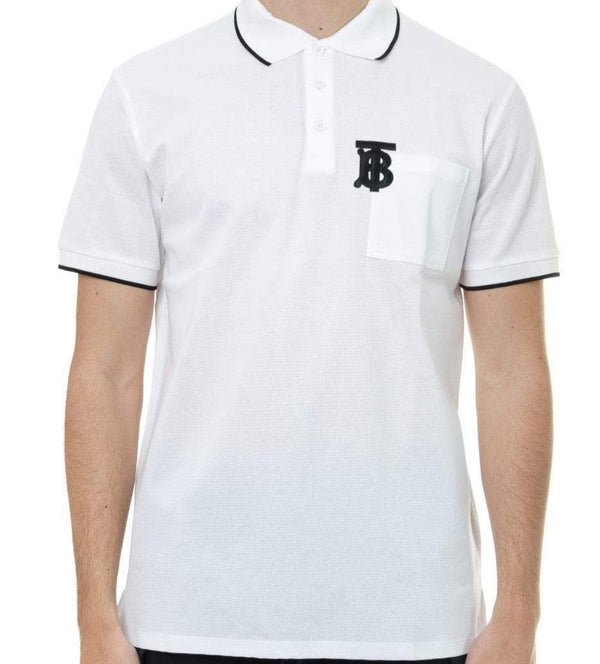 Camisa BURBERRY Hombre POLO DE ALGODÓN PIQUÉ BLANCO CON LOGO