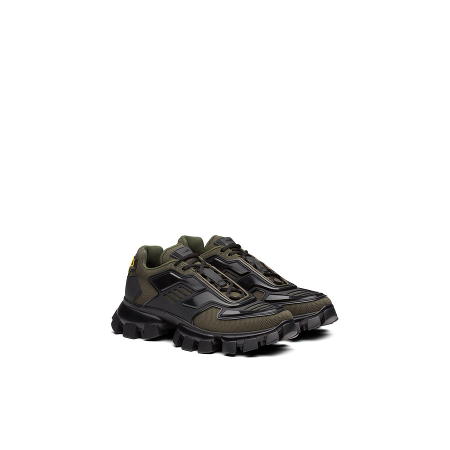 Men Prada Cloudbust Thunder knit sneakers Green