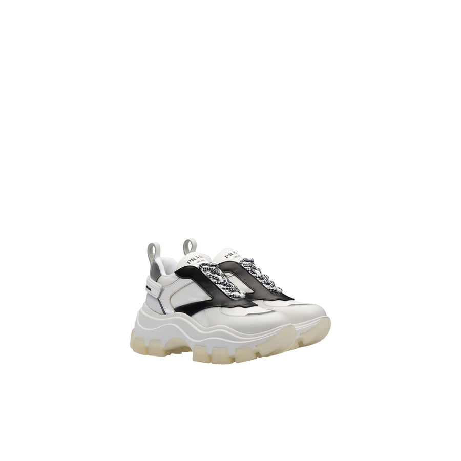 Women Prada Sneakers Leather and Nylon Prada Block