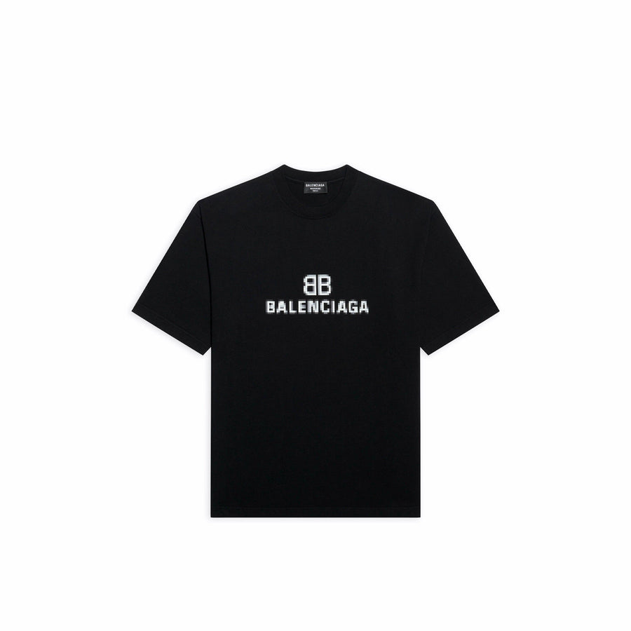 CAMISETA BALENCIAGA BB PIXEL DE AJUSTE MEDIANO EN NEGRO
