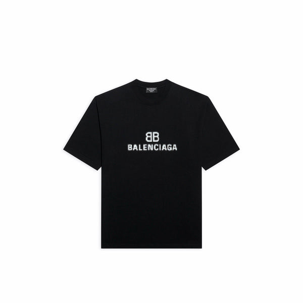 BALENCIAGA BB PIXEL MEDIUM FIT T-SHIRT IN BLACK