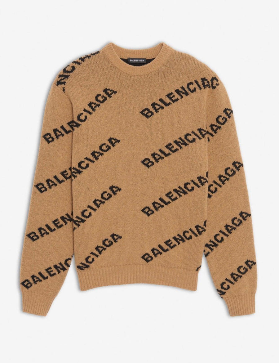 Men Balenciaga Allover Logo Crewneck sweatshirt