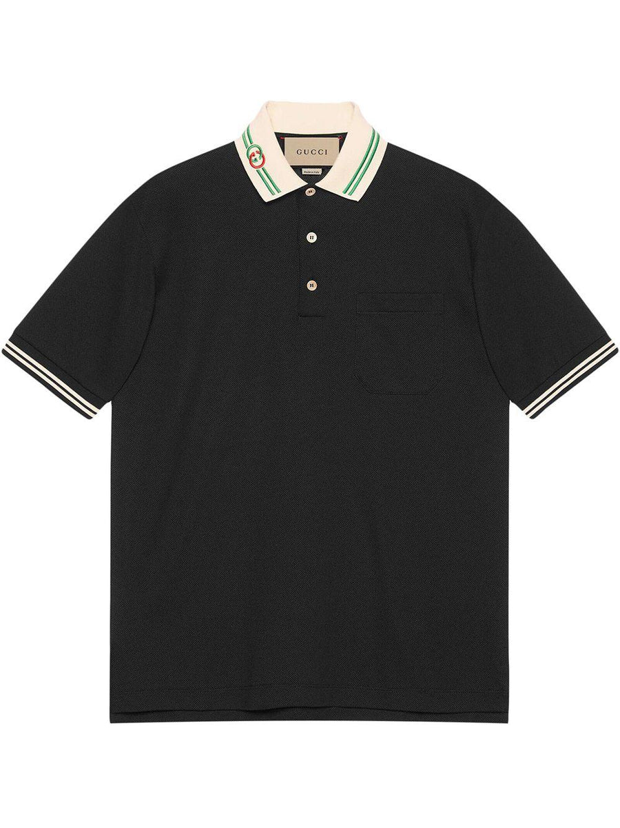 Gucci polo con cuello en G entrelazado