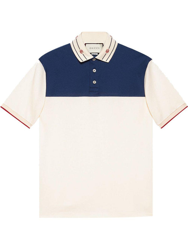Gucci embroidered-collar polo shirt