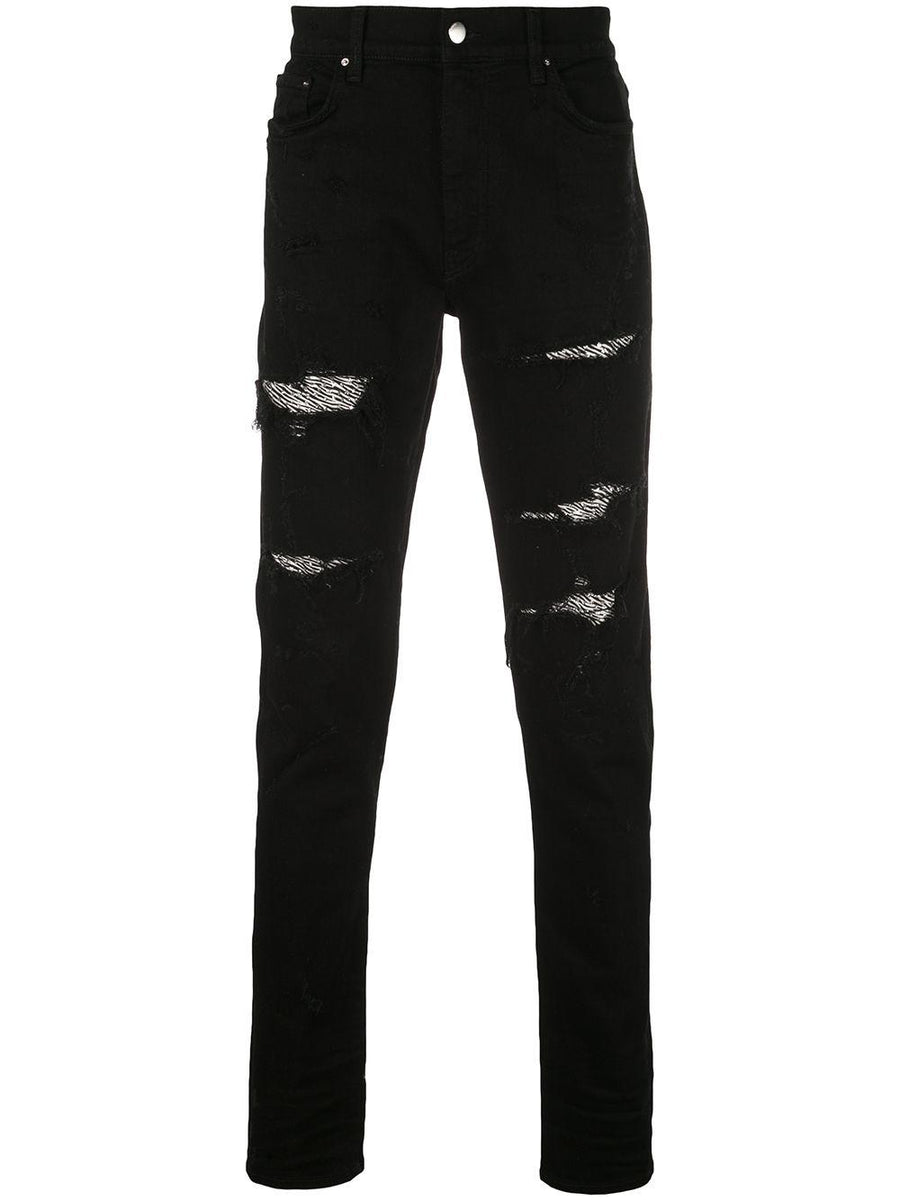 HOMME AMIRI Jean skinny Zebra à sequins