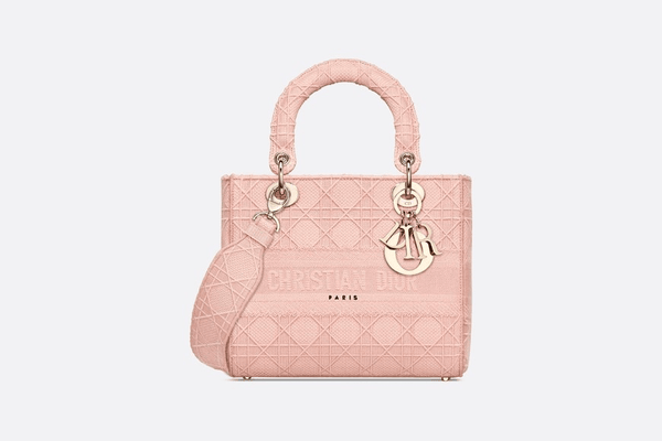 SAC CANNAGE BRODÉ DIOR MOYEN BOIS DE ROSE LADY D-LITE
